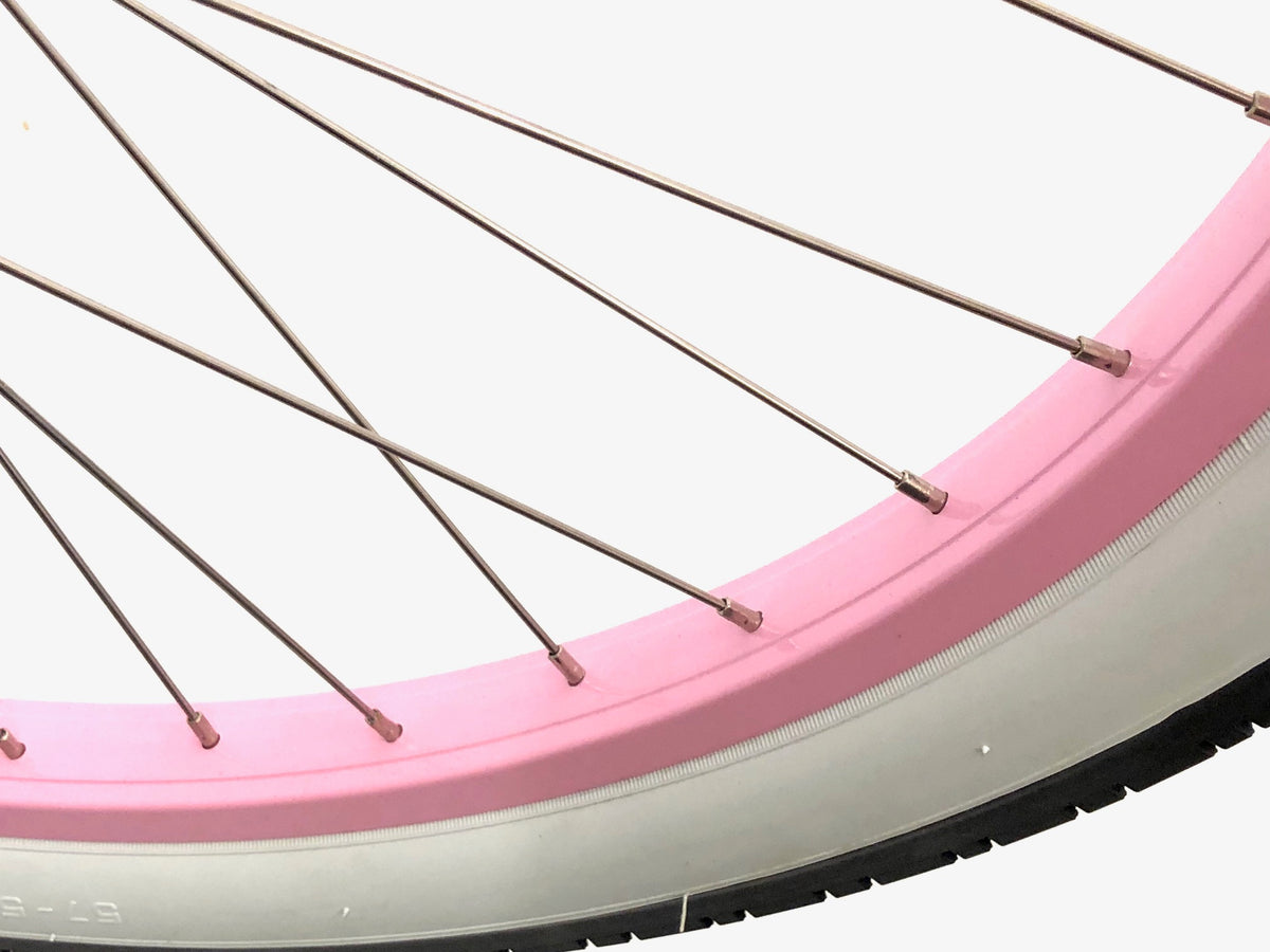 White and pink online bike