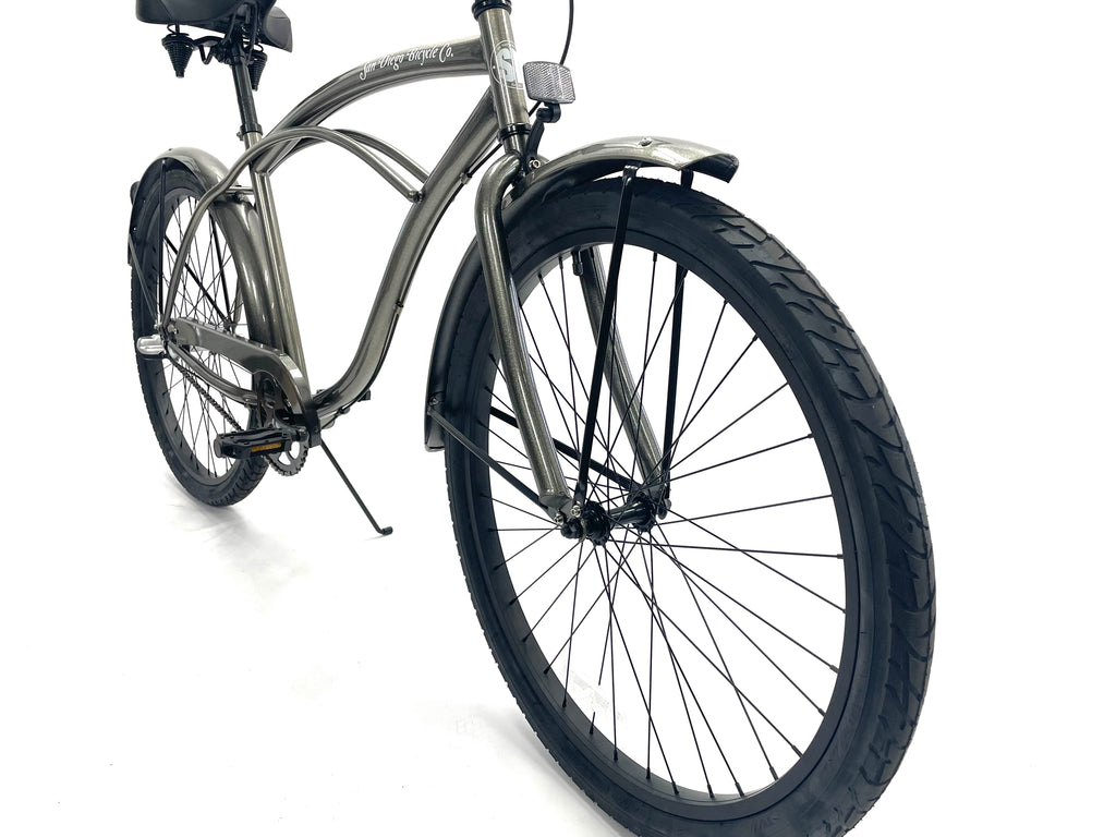 Men s 3 Speed Garnet Glossy Grey Beach Cruiser