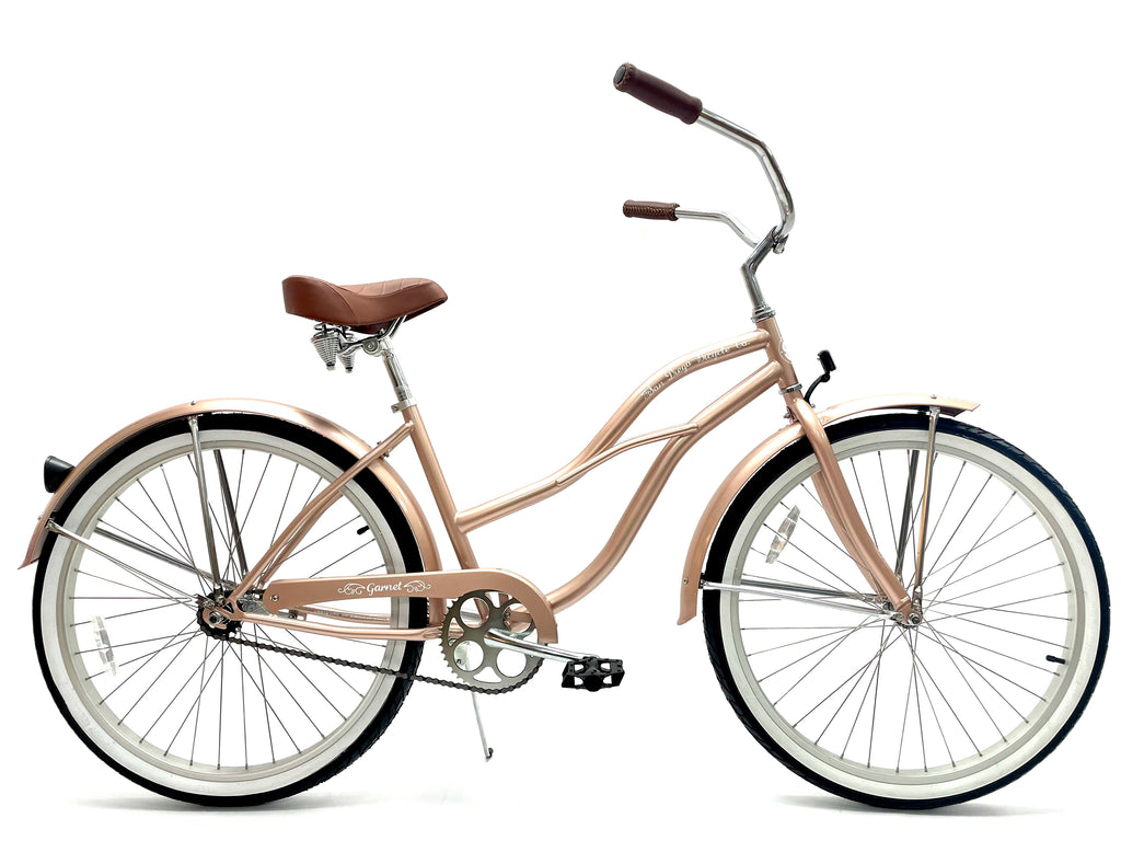 beach cruiser fahrrad damen mit korb Ladies Garnet Beach Cruiser - Rose Gold
